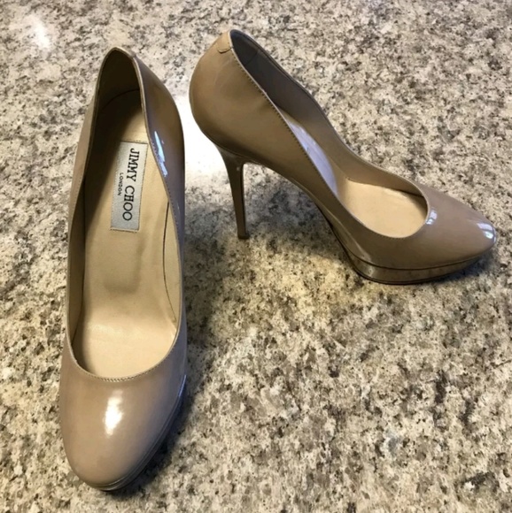 Jimmy Choo Shoes - Jimmy Choo Cosmic Platform Nude Shoes Size 8.5